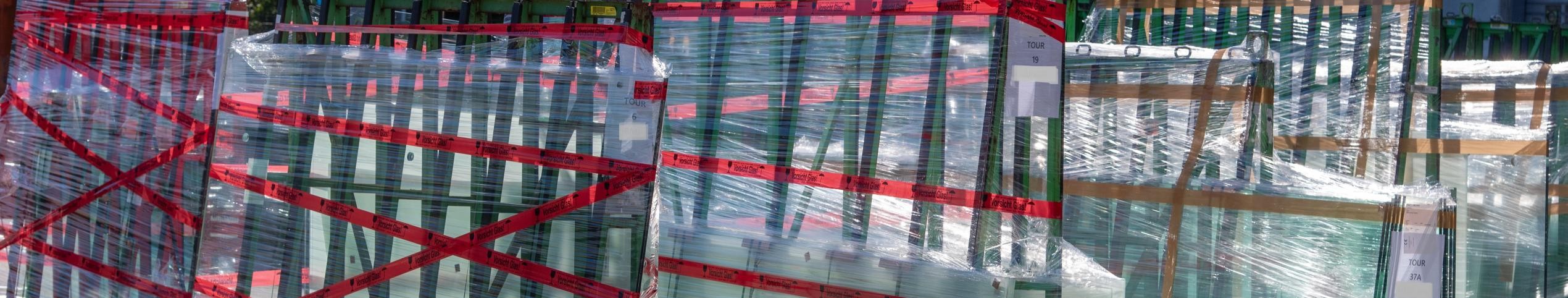 Verpackte Glasscheiben