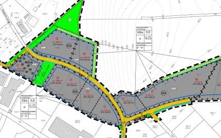 Plan mit Darstellung der Bauplätze